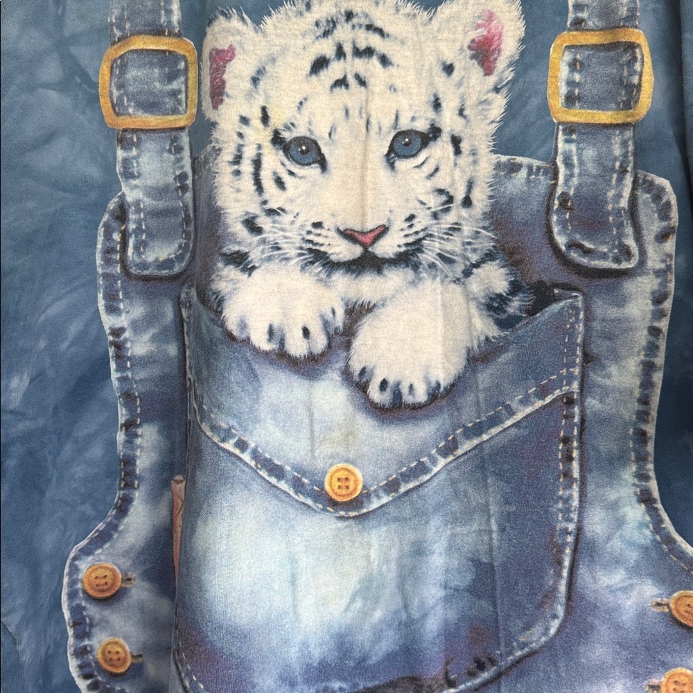 Vintage The Mountain Snow Leopard Cub T-Shirt XL Las Vegas Tie Dye Graphic Tee - Picture 2 of 5